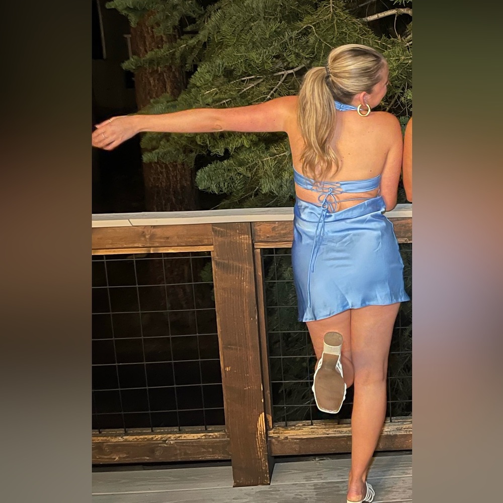 Princess Polly Blue Take Me Back Mini Dress - WORN ONCE